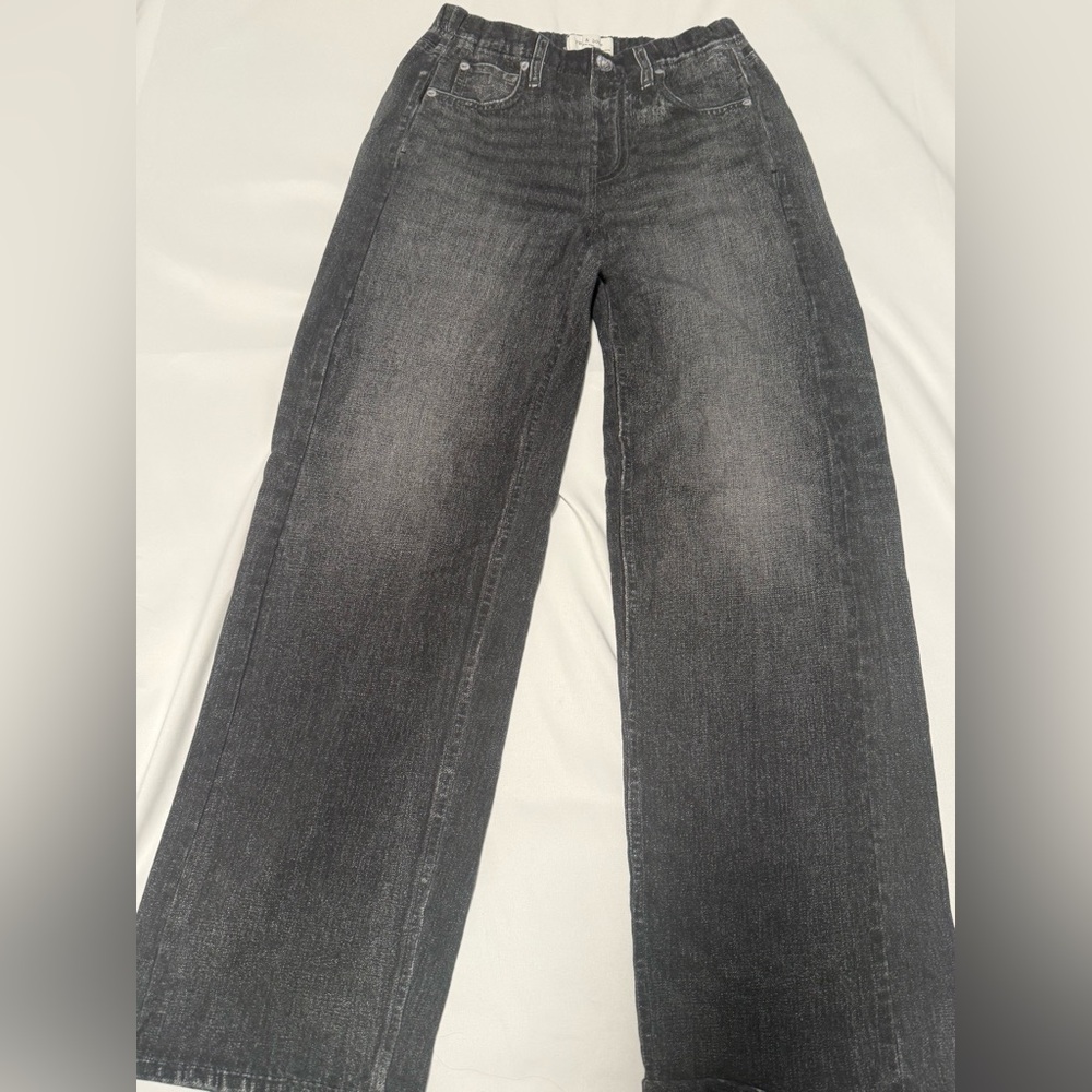 Rag & Bone Miramar washed black Terry Wide-Leg Pants XS